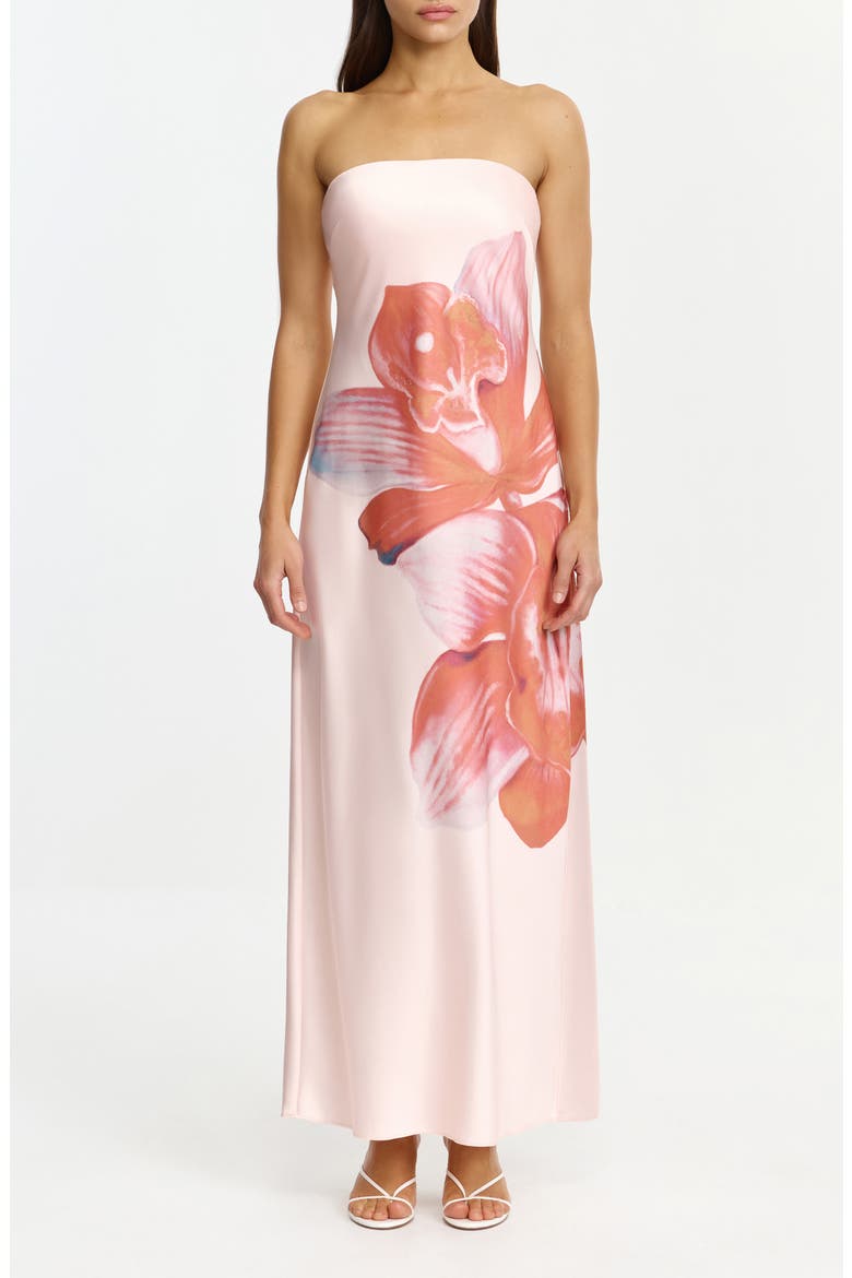Esme Strapless Maxi Dress, Main, color, PINK TANGERINE