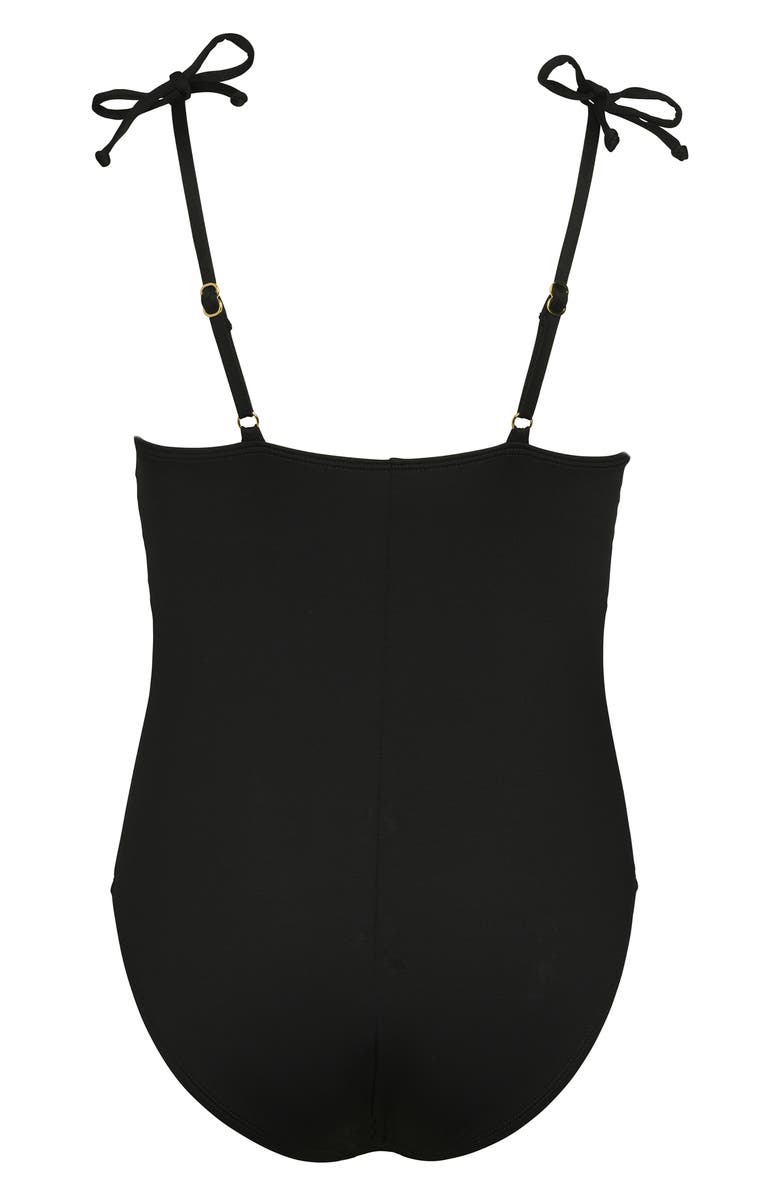 Hobie Kids' Smocked One-Piece Swimsuit, Alternate, color, Black