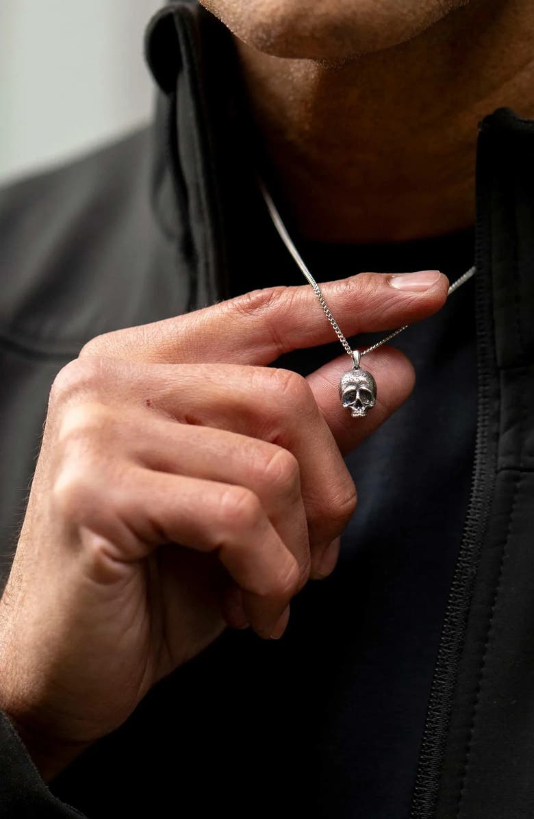 Vincero Men's Memento Mori Necklace, Alternate, color, Silver