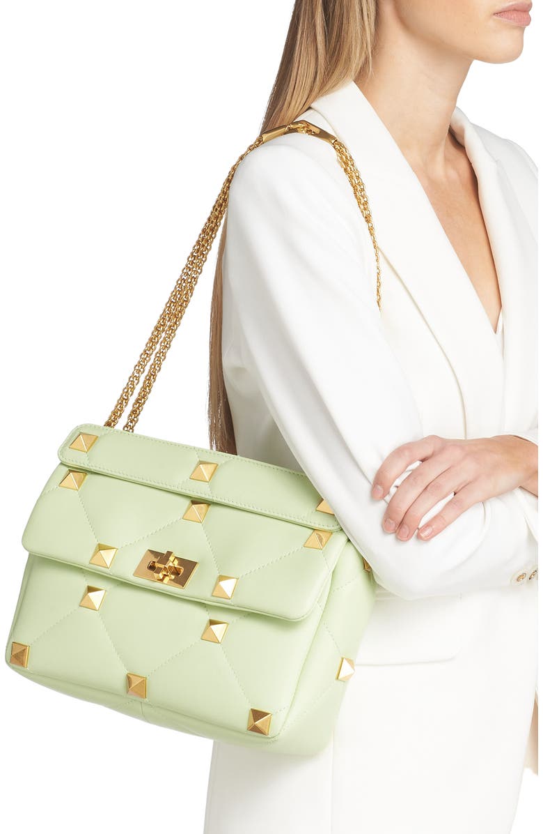 Valentino Garavani Large Roman Stud Shoulder Bag, Alternate, color,