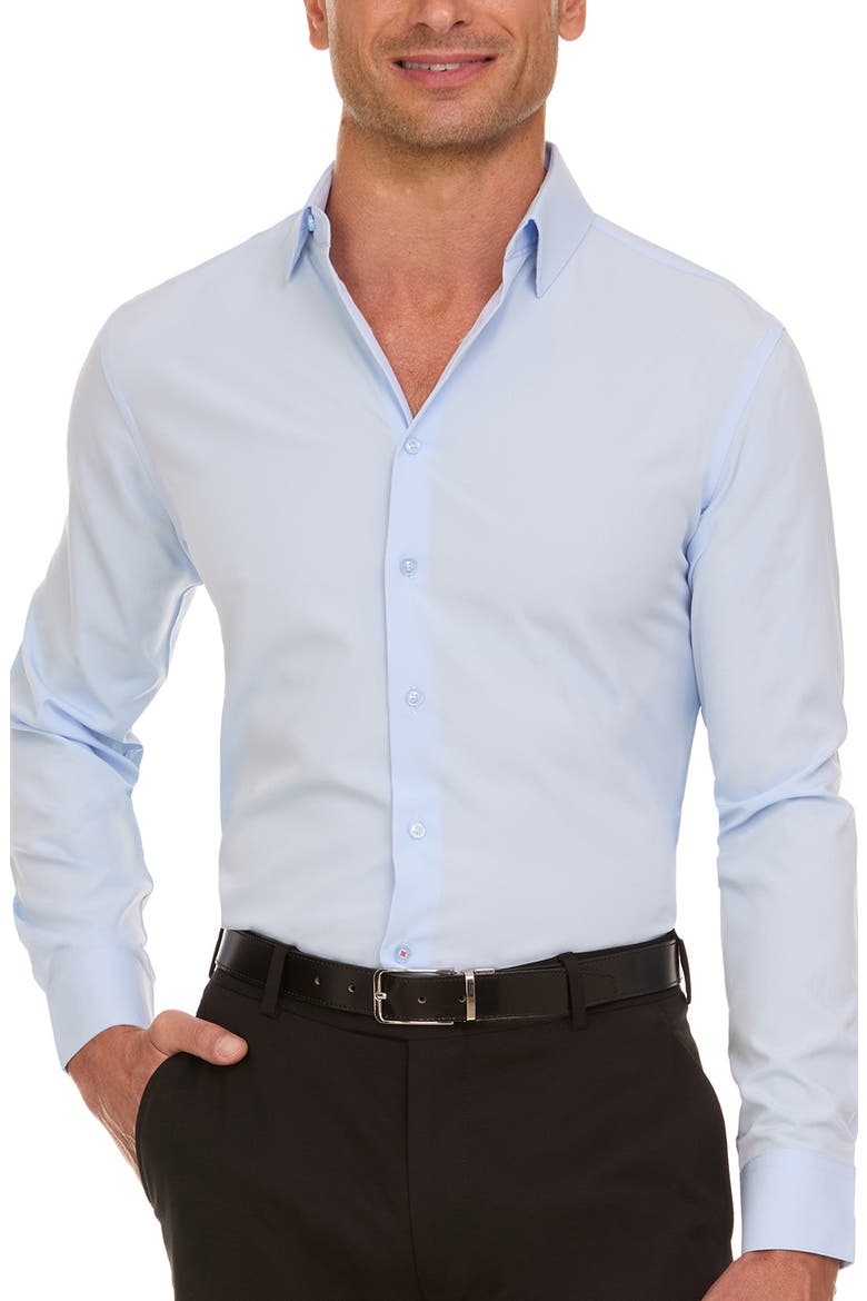 Slim Fit Serentity Solid Dress Shirt, Main, color, SERENITY