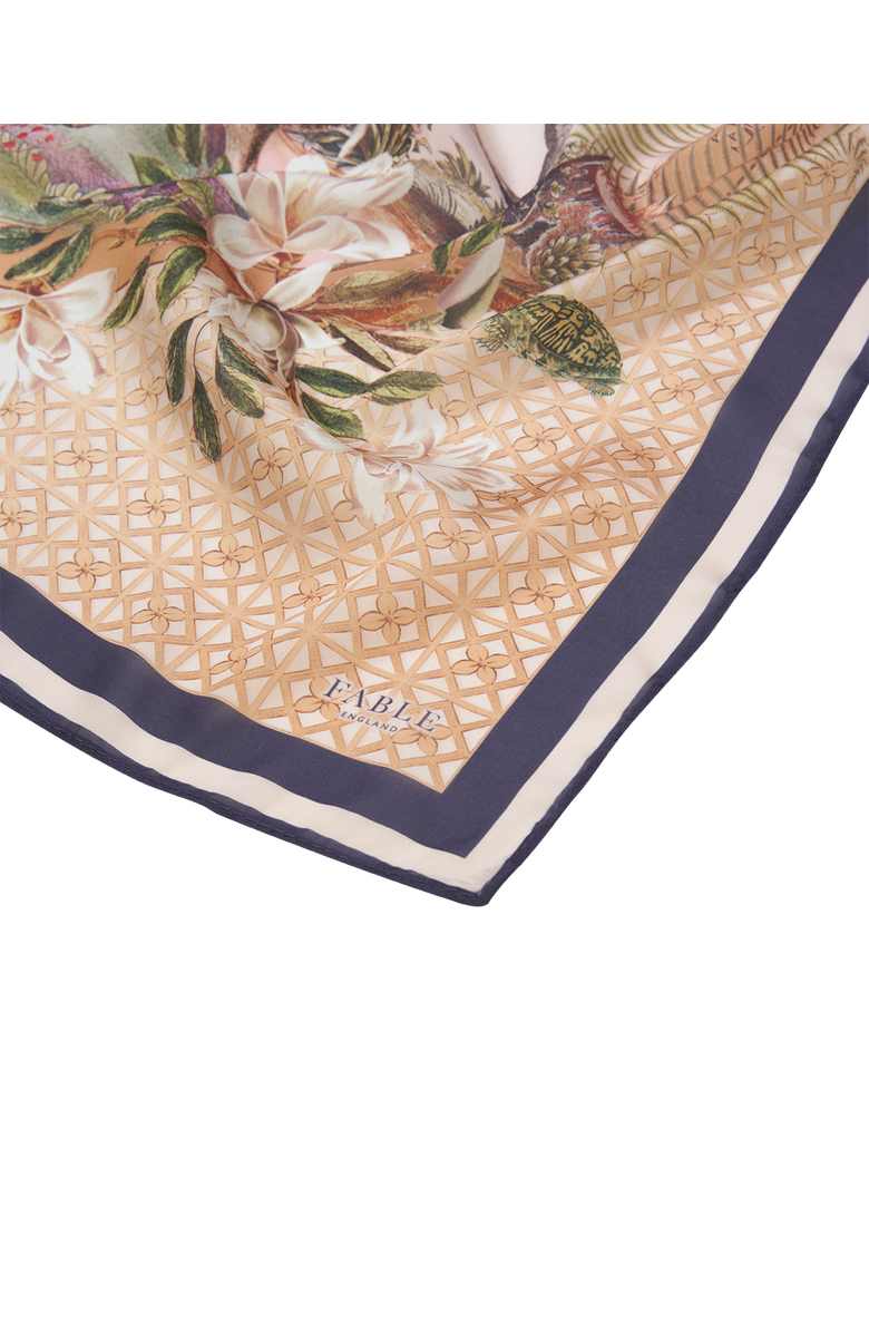 Fable England Wonderland Narrative Square Scarf, Alternate, color, Caramel