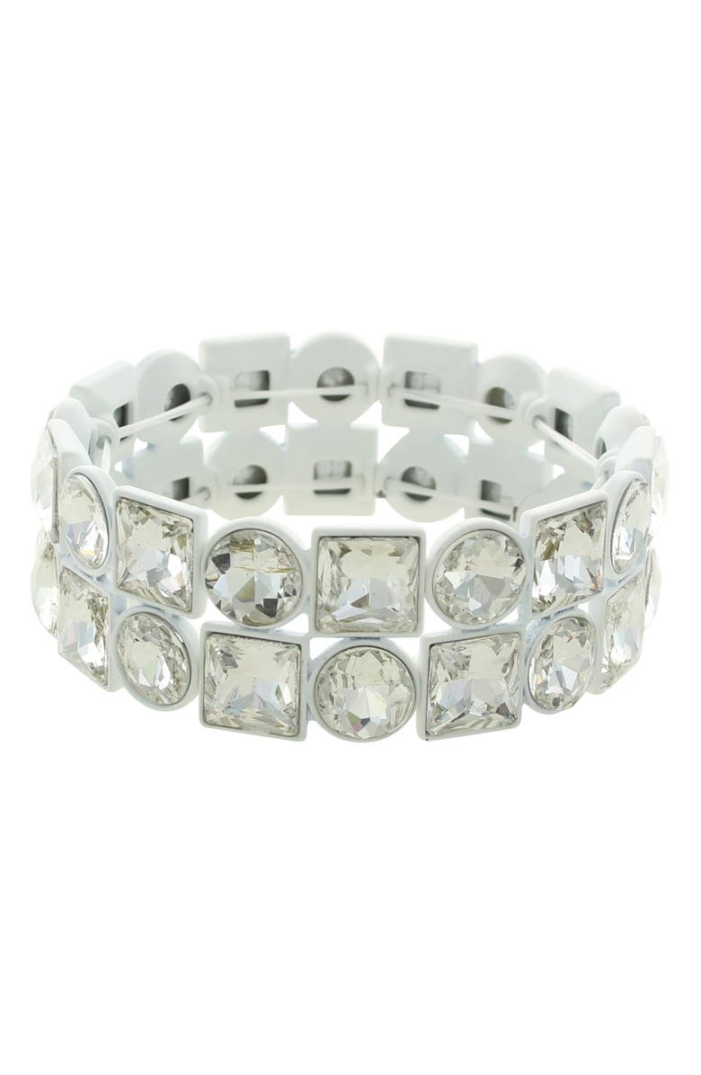 OLIVIA WELLES Crystal Frosted Bracelet, Main, color, Silver / Clear