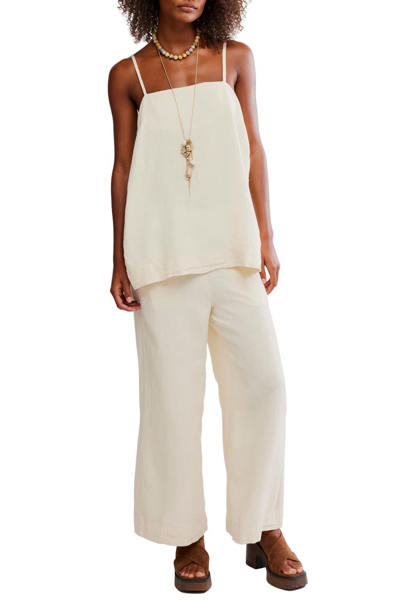 Sightseer Longline Square Neck Top & Wide Leg Pants Set, Main, color, TEA COOKIE