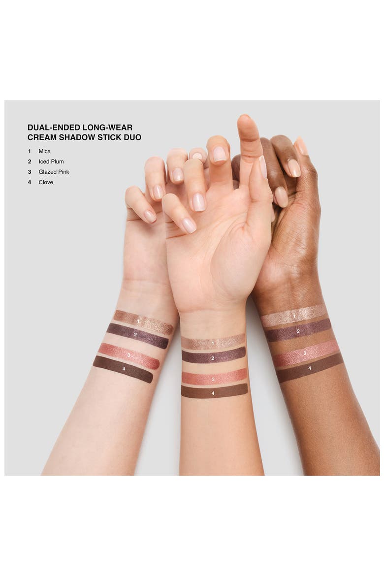 Dual-Ended Cream Eyeshadow Stick Duo (Limited Edition) $86 Value, Alternate, color, GLAZEDPINK/CLOVE/MICA/ICEDPLUM