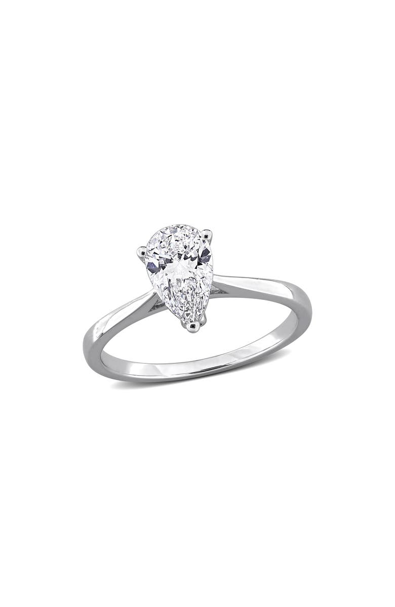 Created Forever Pear Cut Lab Grown Diamond Solitaire Ring, Main, color, 