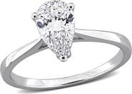 Created Forever Pear Cut Lab Grown Diamond Solitaire Ring