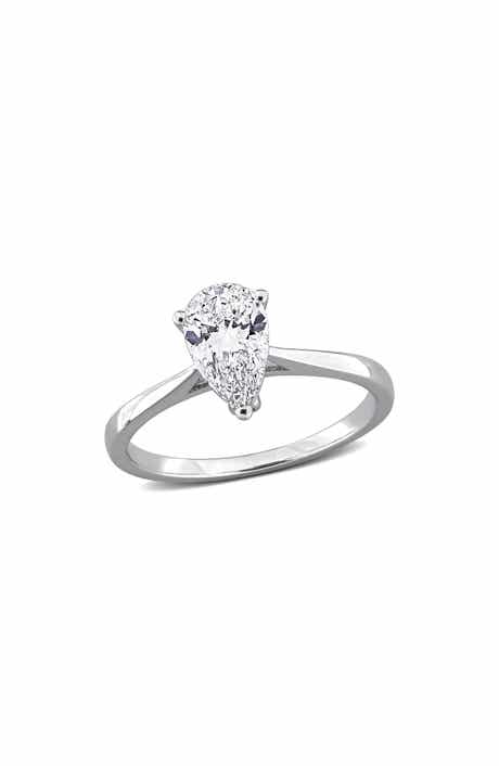 Created Forever Pear Cut Lab Grown Diamond Solitaire Ring