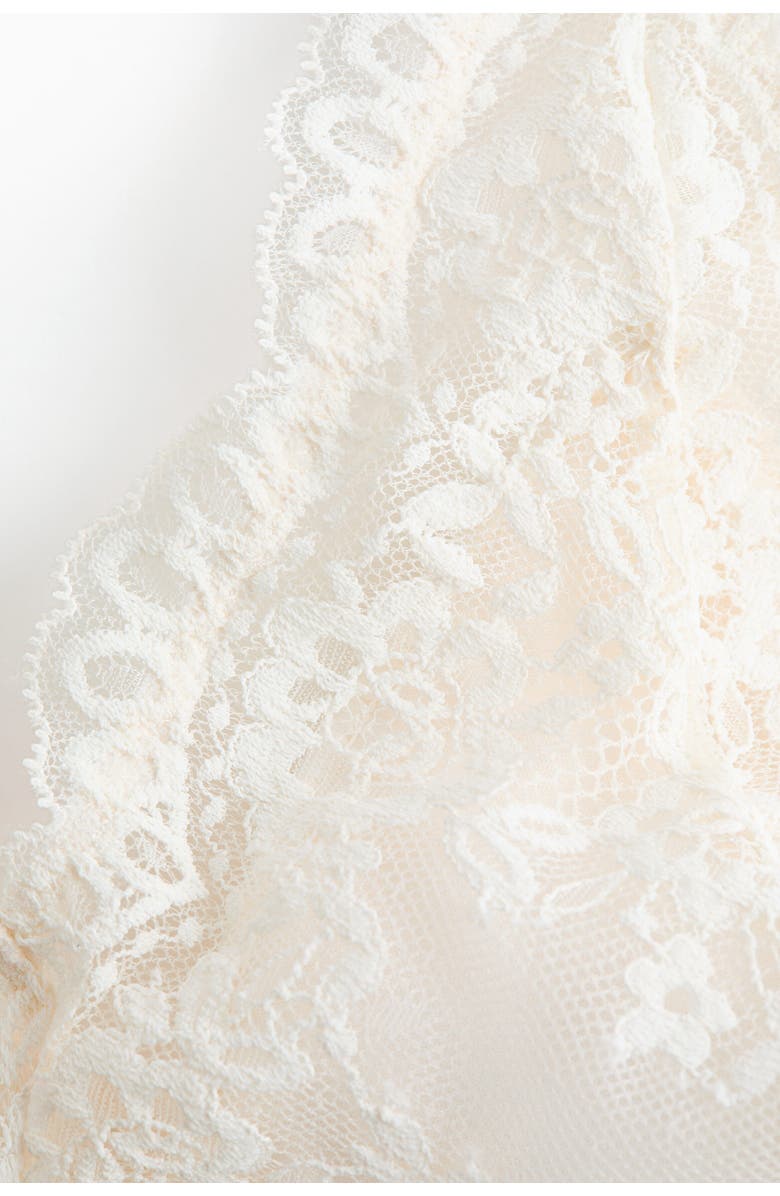 H&M Padded Soft Lace Bra, Alternate, color, Cream