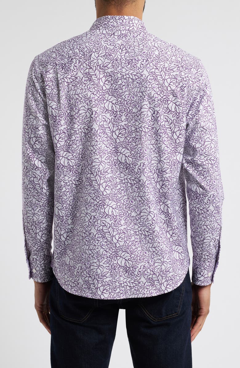 Tommy Bahama Lazlo Seaside Soiree Leaf Print Button-Up Shirt, Alternate, color, Violet Indigo