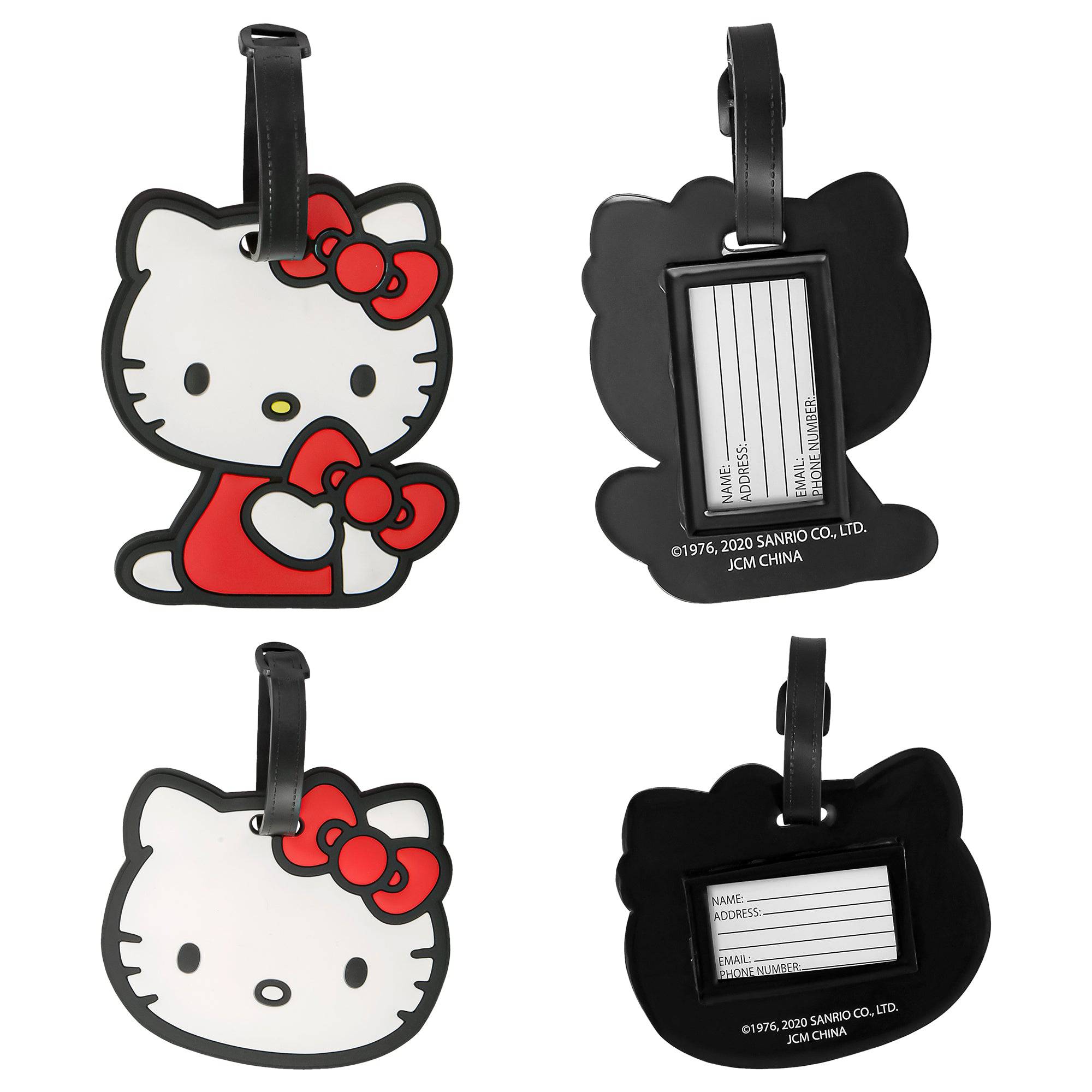 Hello Kitty Cute Luggage Tag, Set of 4, Alternate, color, Black, White, Red