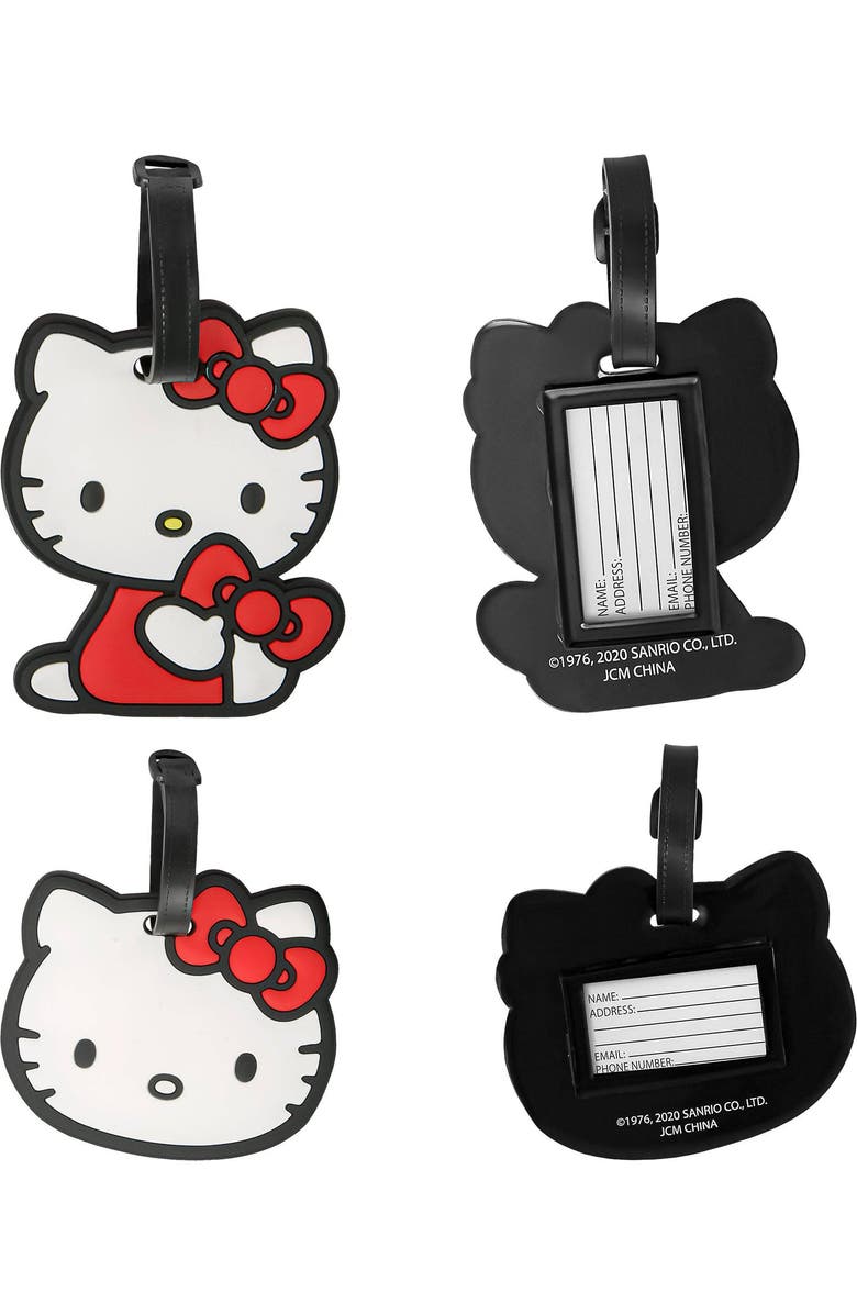 Hello Kitty Cute Luggage Tag, Set of 4, Alternate, color, Black, White, Red