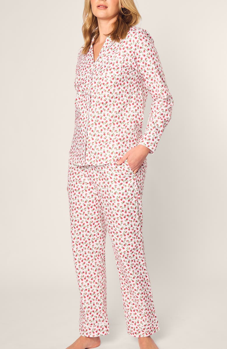 Petite Plume Floral Print Cotton Twill Pajamas, Alternate, color, 