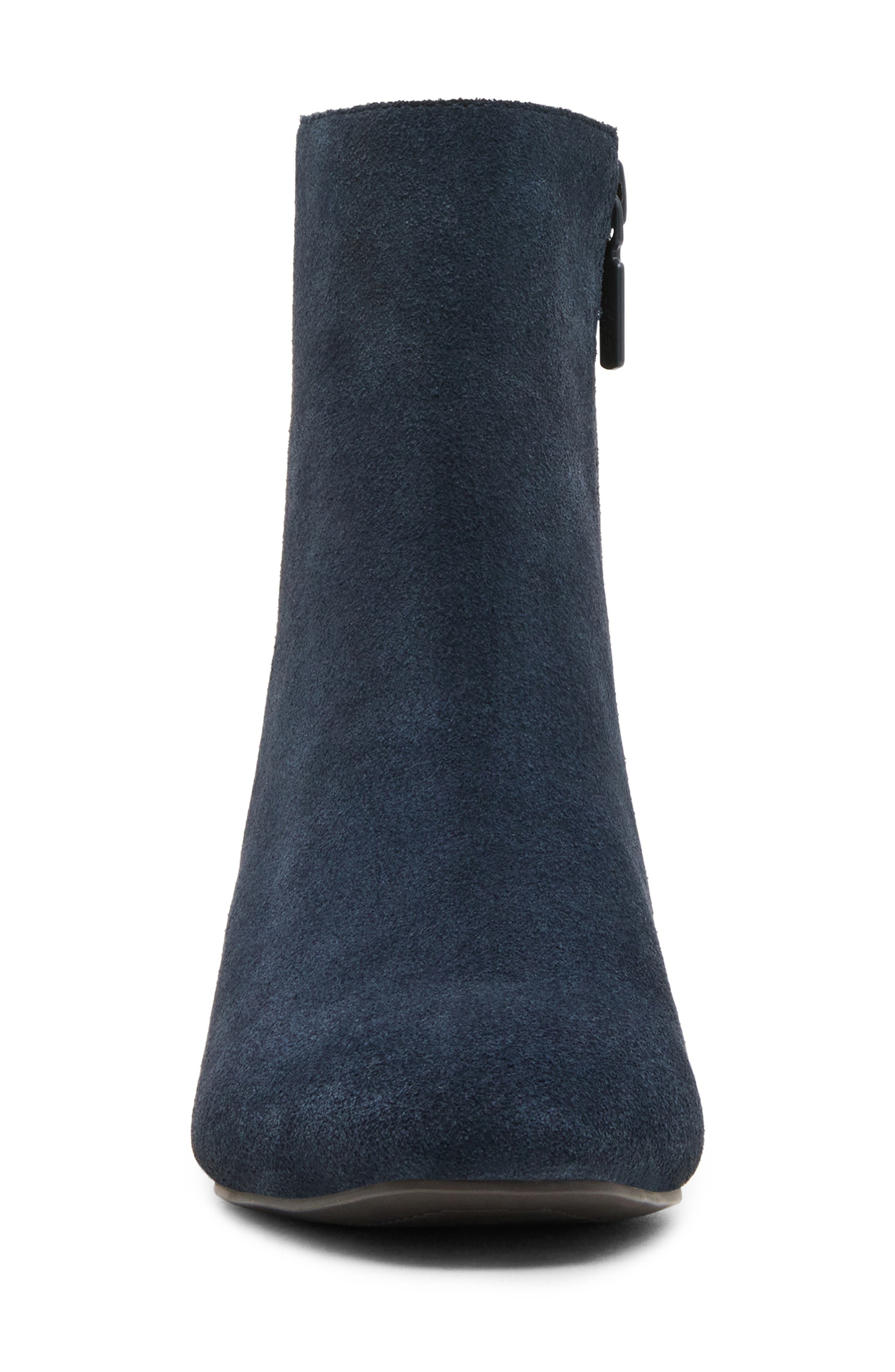 Blithe Waterproof Leather Wedge Bootie, Alternate, color, NAVY SUEDE