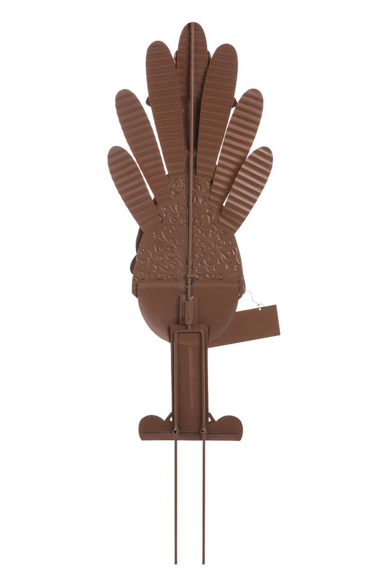Thanksgiving Metal Turkey Yard Stake Standing Decor or Wall Sign, Alternate, color, Orange
