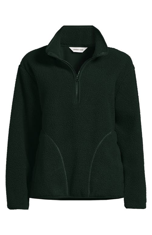 Lands' End Plus Size Half Zip Cozy High Pile Fleece Pullover In Black