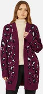 Yumi Animal Intarsia Long Cardigan