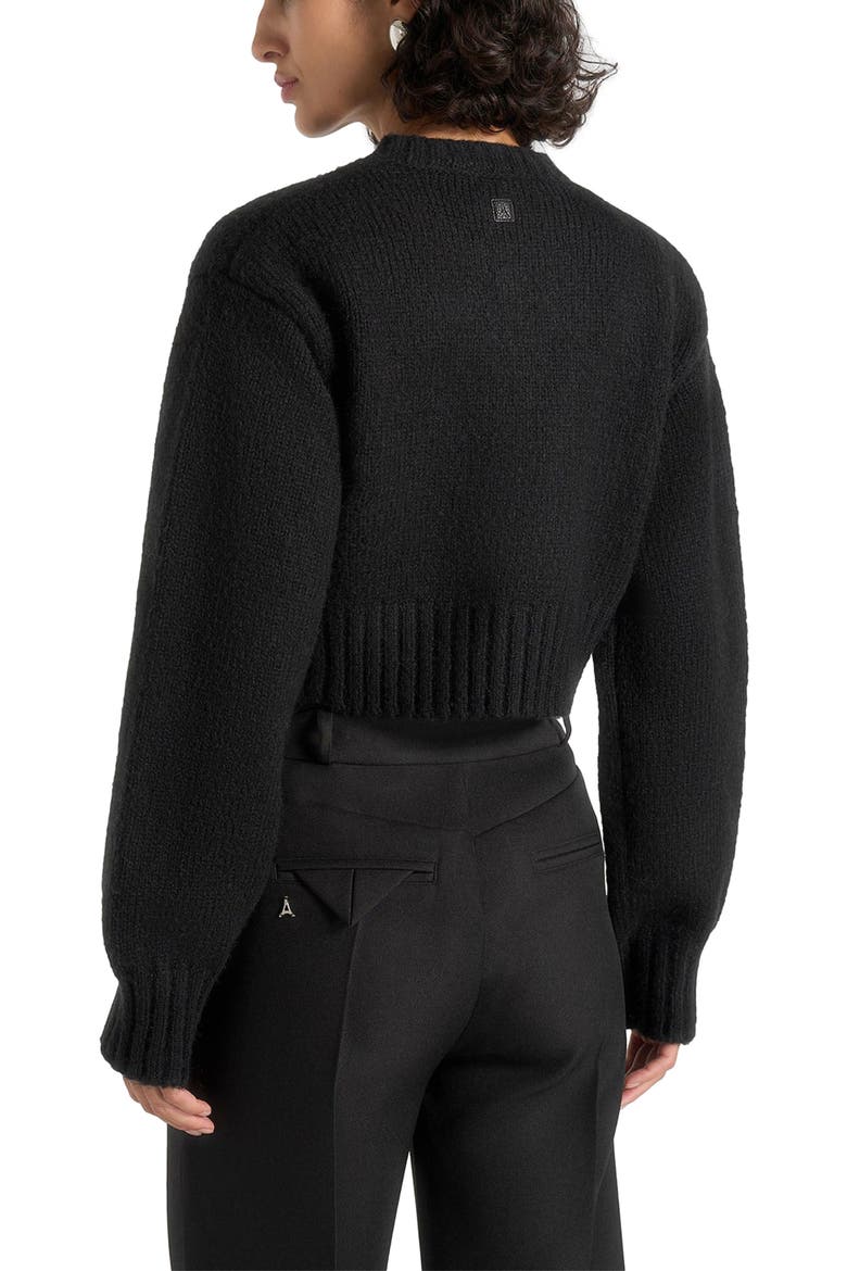 Caren Brushed Wool Knit Cardigan, Alternate, color, Black