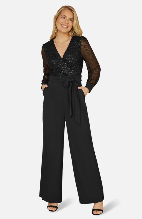 Sequin Wrap Over Jumpsuit
