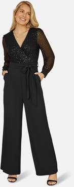 Yumi Sequin Wrap Over Jumpsuit