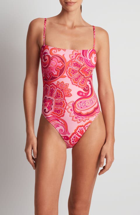 Square Neck One-Piece Swimsuit