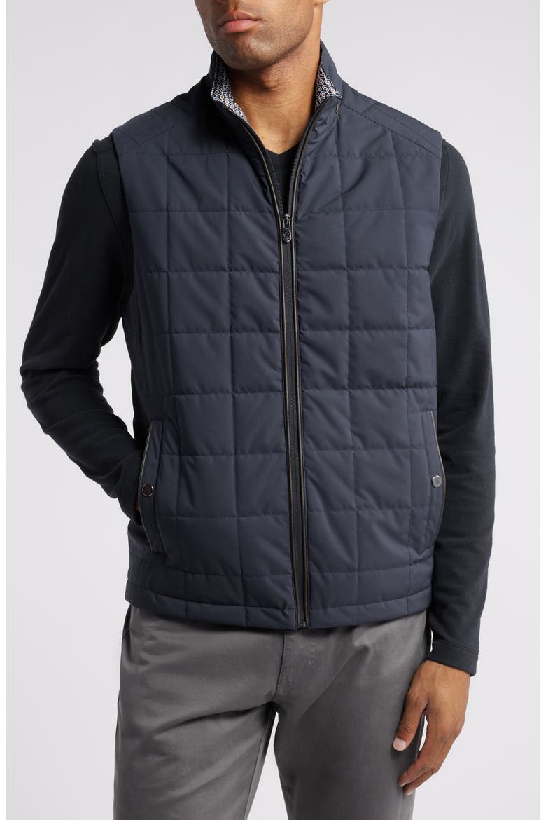Box Quilt Vest, Alternate, color, NAVY