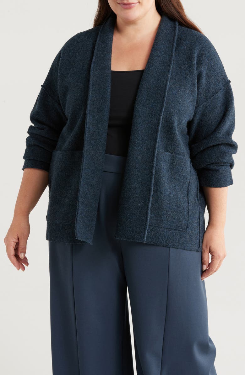 Eileen Fisher Shawl Collar Wool Cardigan, Main, color, 