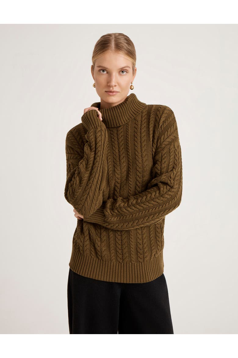 Vivana Turtle Neck Knitted Sweater, Main, color, Khaki