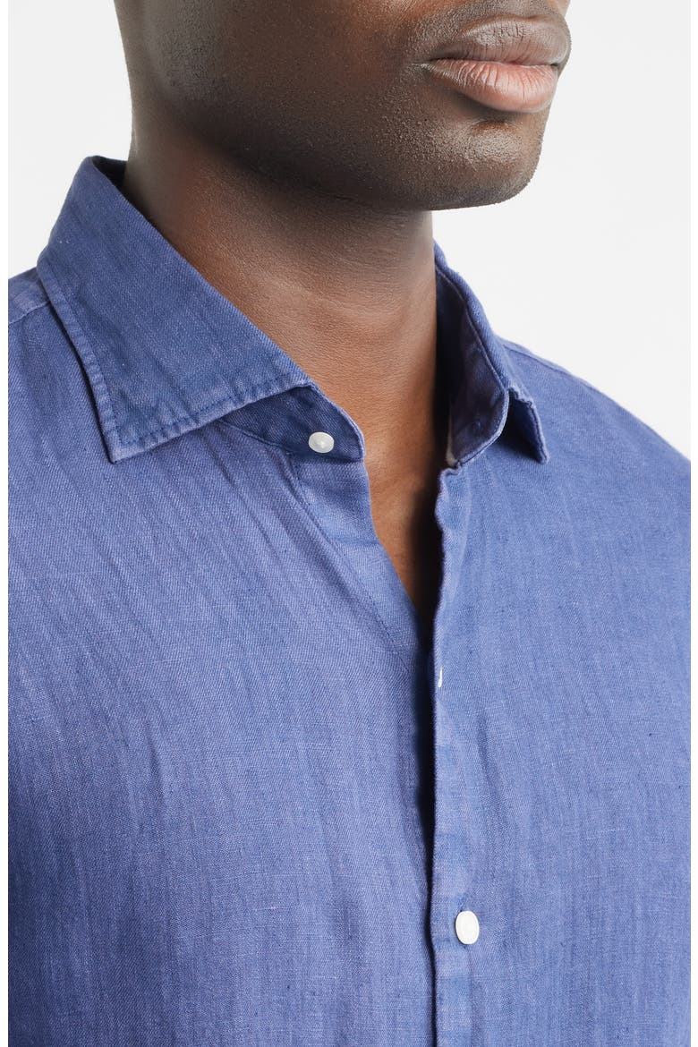 Shoreside Linen Button-Up Shirt, Alternate, color, SPORT NAVY