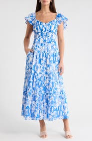 SUGARLIPS Nala Tiered Smocked Maxi Sundress