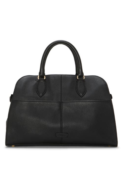 Vince Camuto Tasha Croc Embossed Leather Satchel In Black