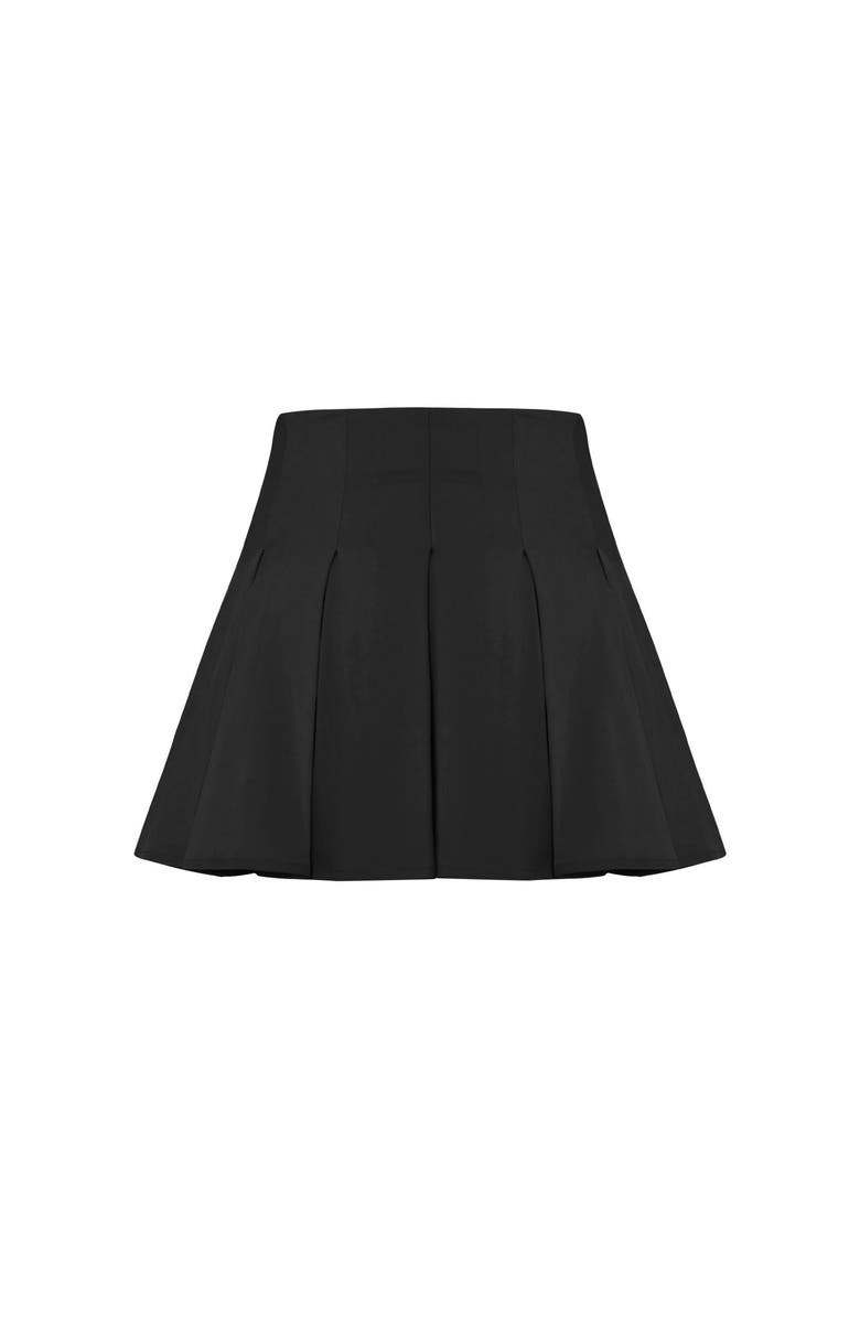 PCFG Cotton Pleated Skirt, Alternate, color, Black