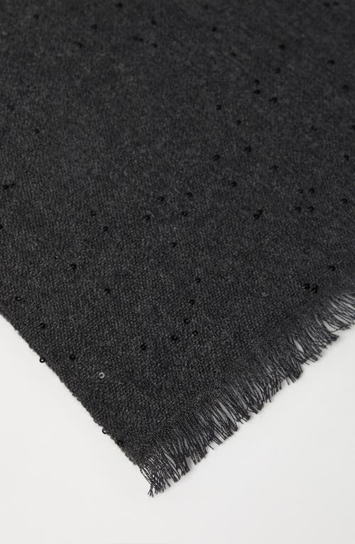 Brunello Cucinelli Cashmere And Silk Diamond Yarn Scarf In Gray