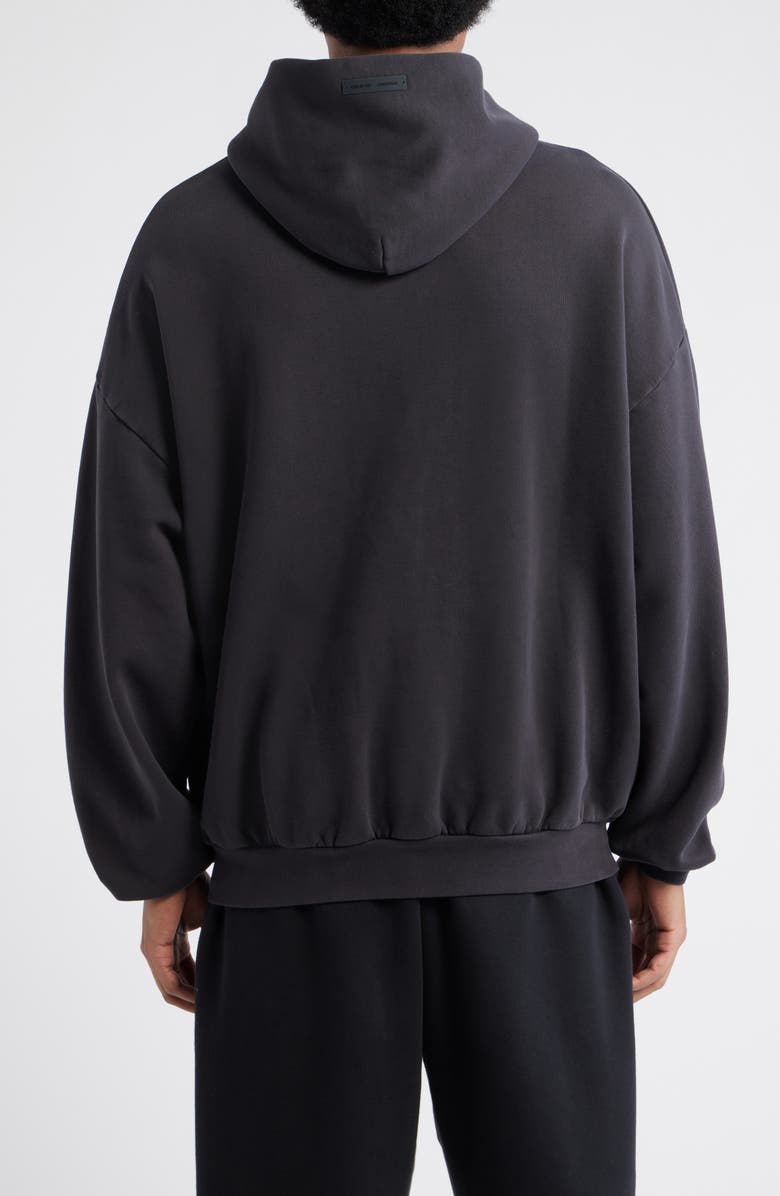 Fear of God Essentials '90s Fit Cotton Logo Hoodie, Alternate, color, Vintage Black