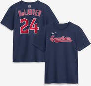 Nike Men's Nike Chase DeLauter Navy Cleveland Guardians Name & Number T-Shirt