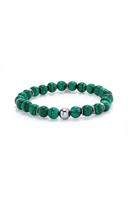MR LOWE BY SHERYL LOWE MR LOWE BY SHERYL LOWE MR LOWE BEAD BRACELET WITH SILVER ROUND BEAD AND 6 SILVER WAVY DISKS 