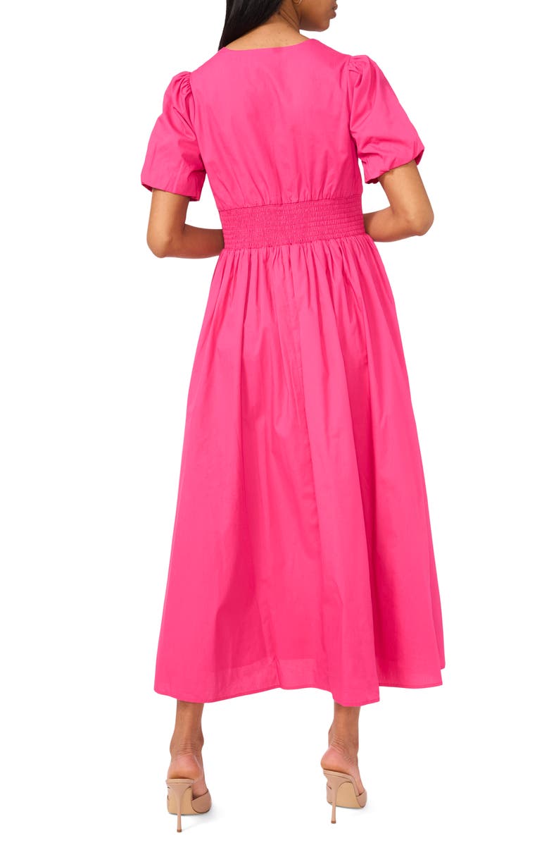 CeCe Ruched Waist Cotton Maxi Dress, Alternate, color, 