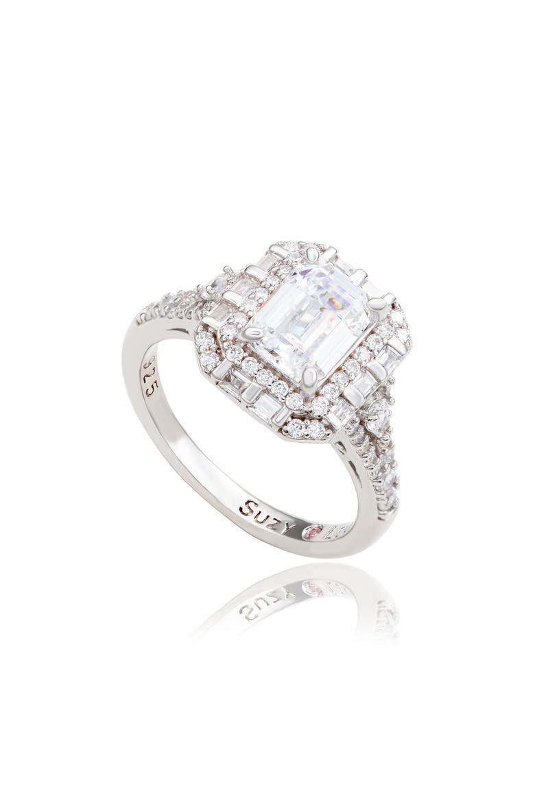 Cubic Zirconia Bridal Ring, Main, color, WHITE/ GOLD