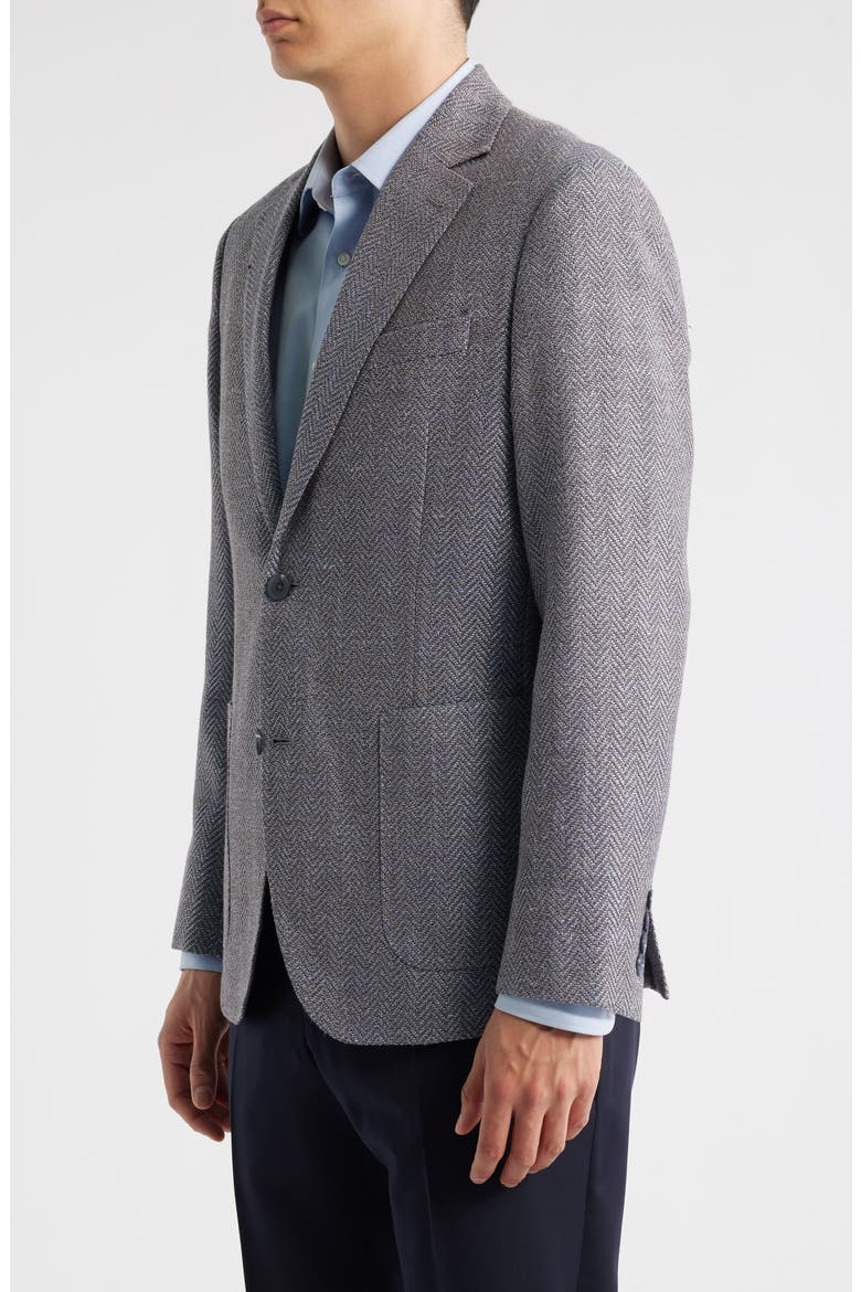 Henrik Trim Fit Italian Wool & Linen Blend Jacket, Alternate, color, BLUE SATORI HERRING TEXTR
