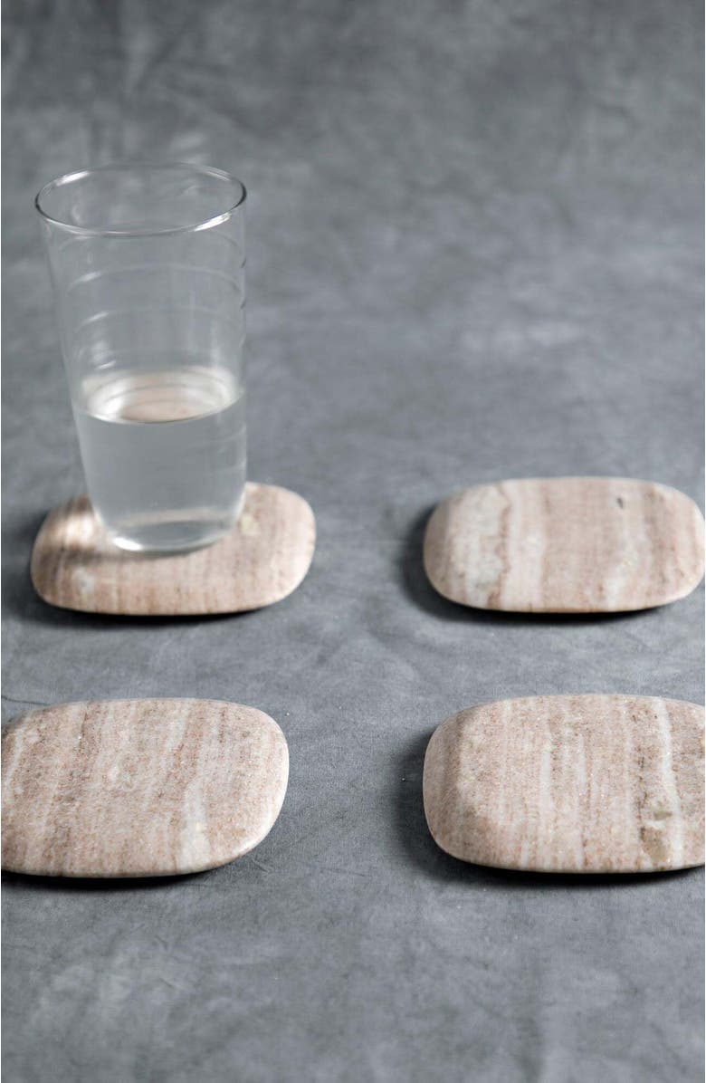 The Collective Home Granada Coasters Set of 4, Alternate, color, Gray