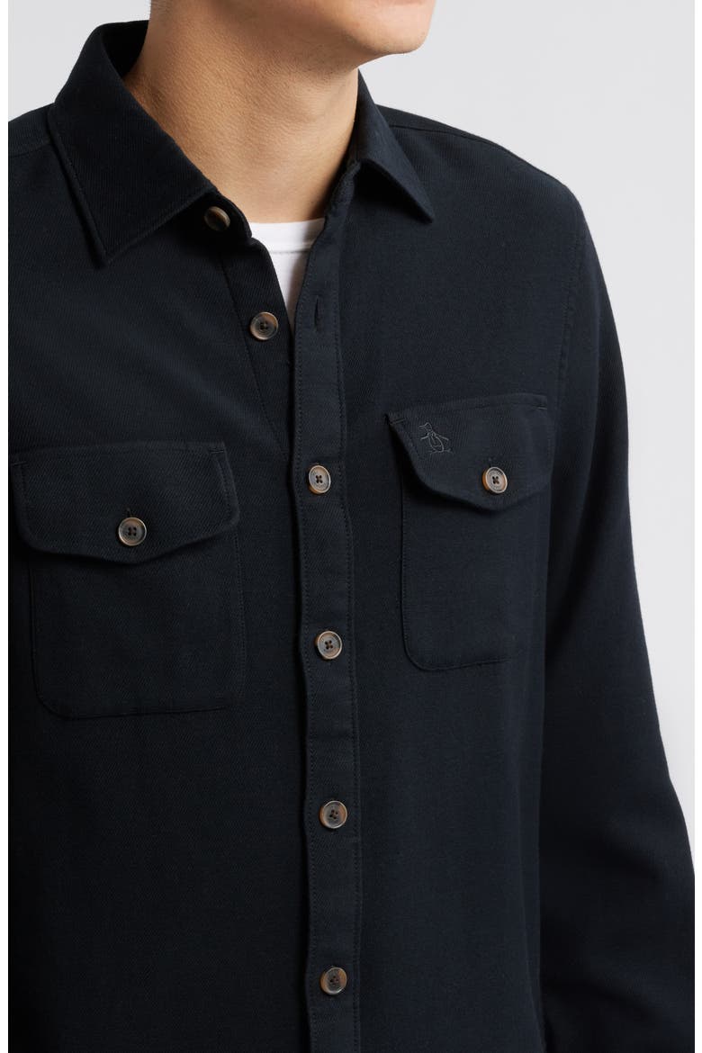 Double Cloth Button-Up Shirt, Alternate, color, TRUE BLACK