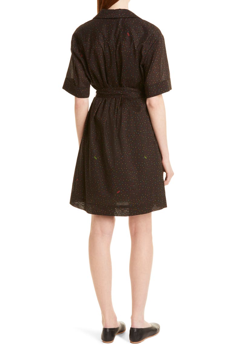Safari Belted Dress, Alternate, color, BLACK UNEVEN DOTS