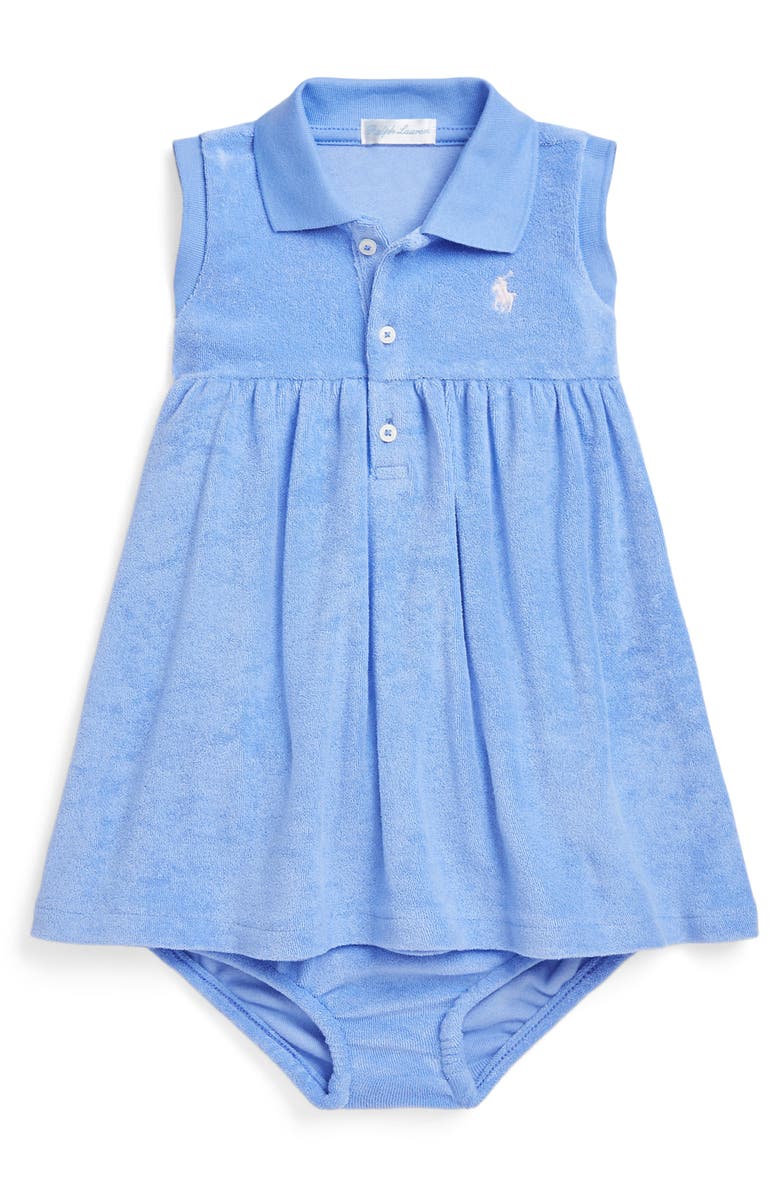 Ralph Lauren Terry Cloth Sleeveless Polo Dress & Bloomers, Main, color,