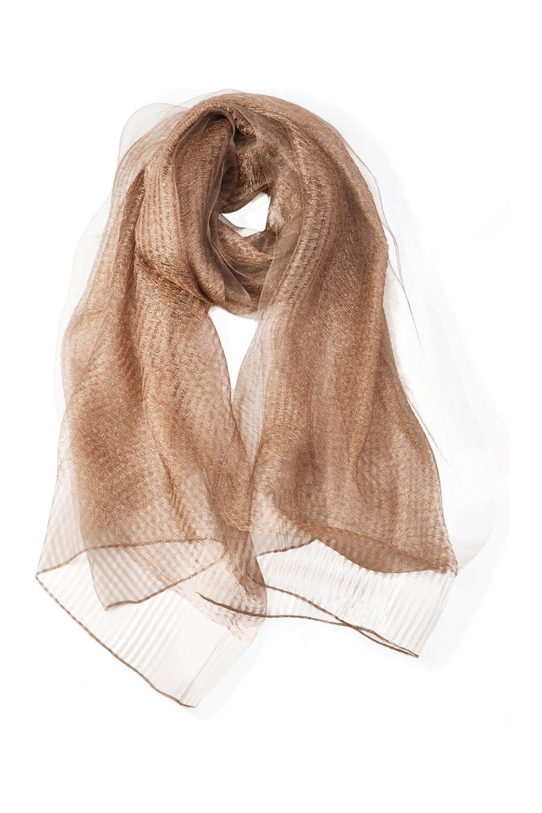 Silk Shimmering Scarf, Alternate, color, COPPER