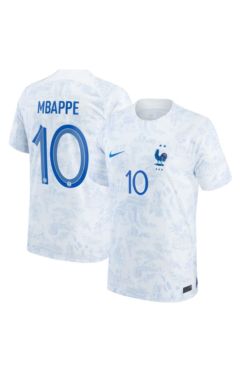Nike Men's Nike Kylian Mbappe White France National Team 2022/23 Away Breathe Stadium Replica Player Jersey, Main, color, 
