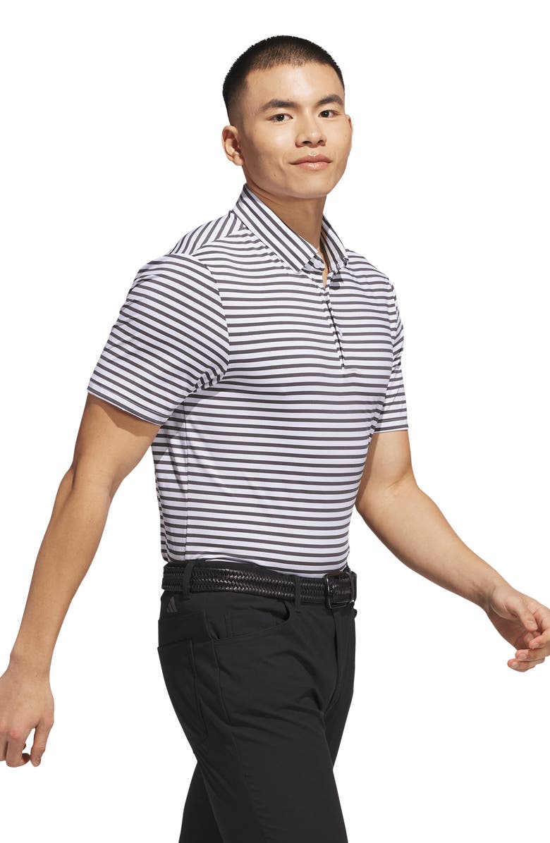 adidas Golf Ultimate Stripe Performance Polo, Alternate, color, White/ Grey