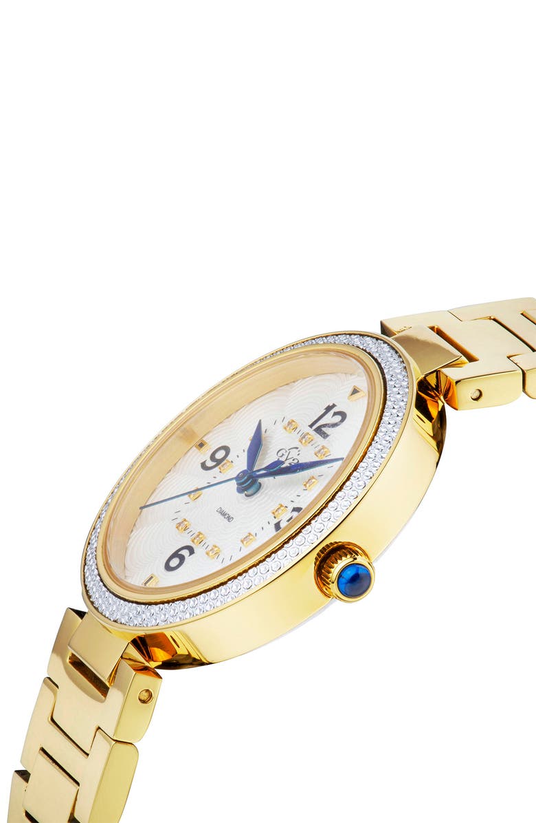 GV2 Women's Piemont Diamond Dial Bracelet Watch, 36mm, Alternate, color, Gold