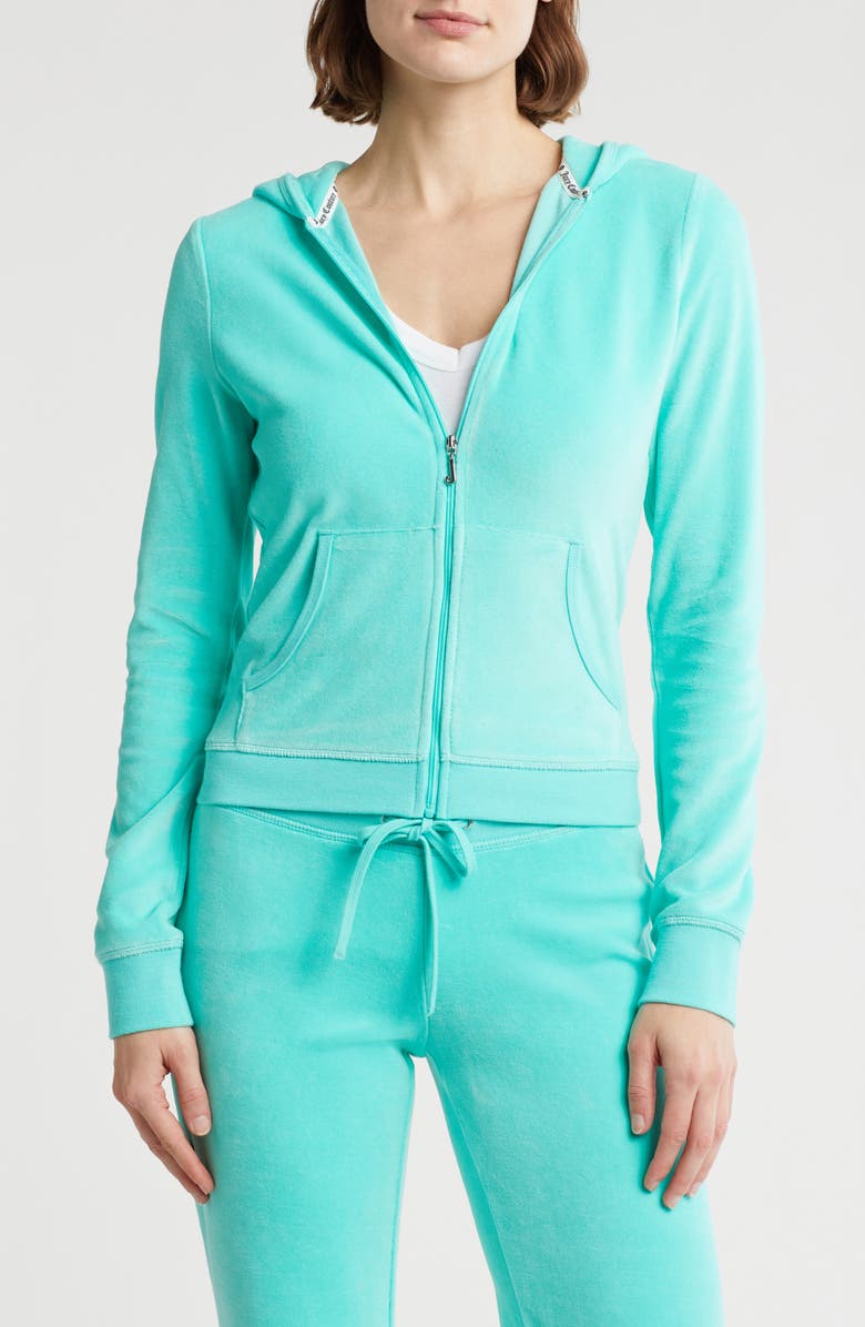 Juicy Couture Heritage Velour Zip-Up Track Jacket, Main, color, 