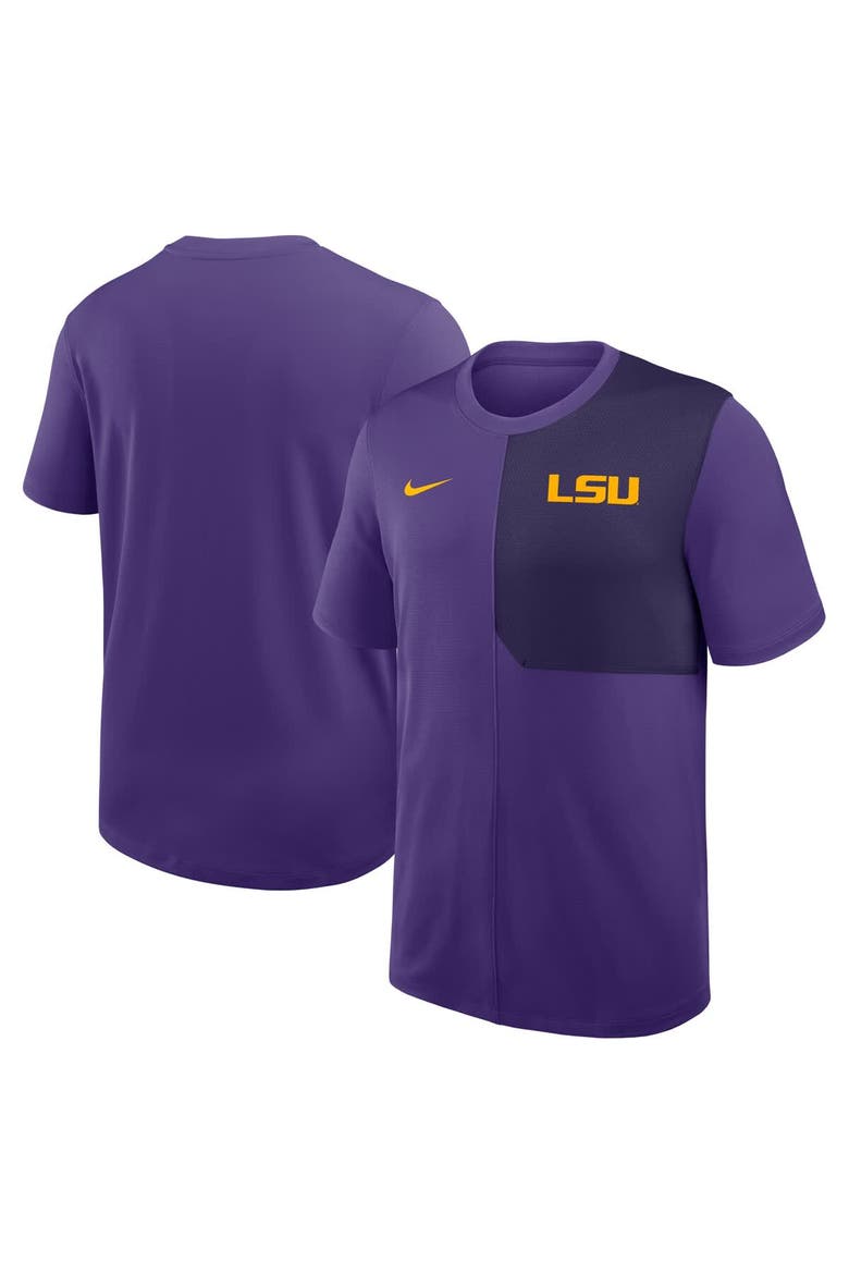 Men's Nike Purple LSU Tigers 2025 Sideline UV Performance Coach T-Shirt, Main, color, Purple