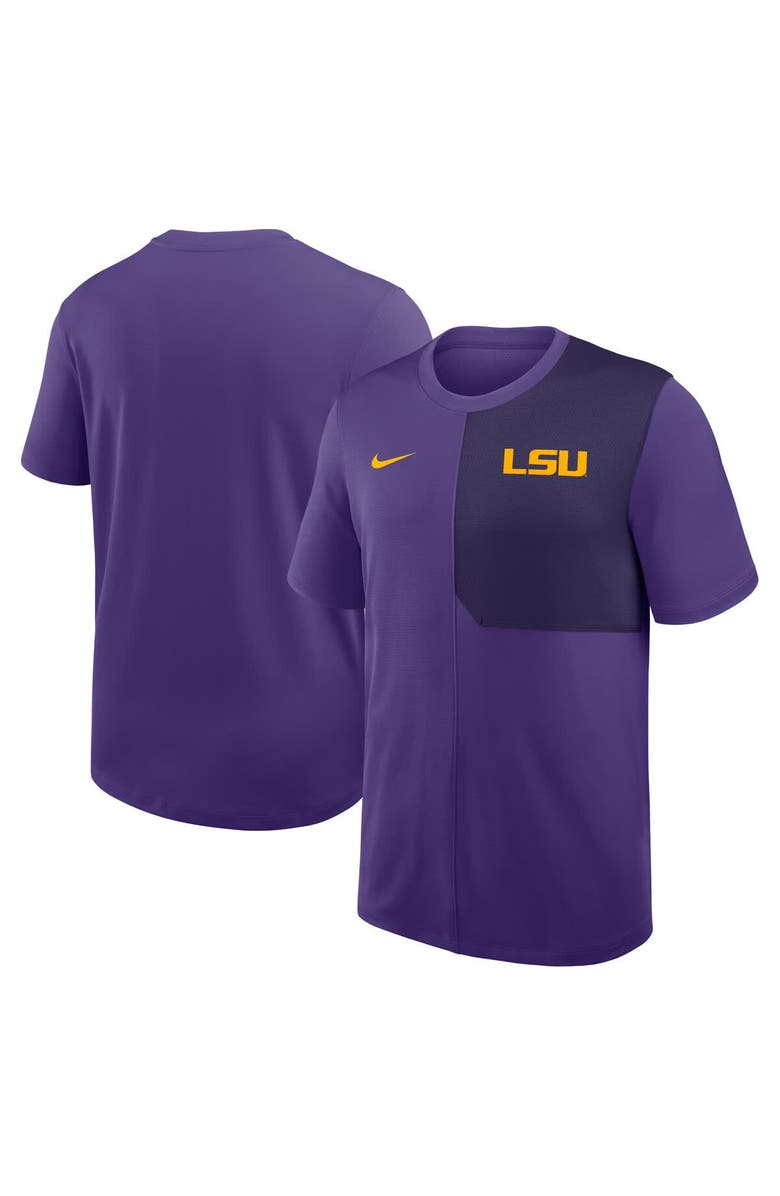 Nike Men's Nike Purple LSU Tigers 2025 Sideline UV Performance Coach T-Shirt, Main, color, Purple